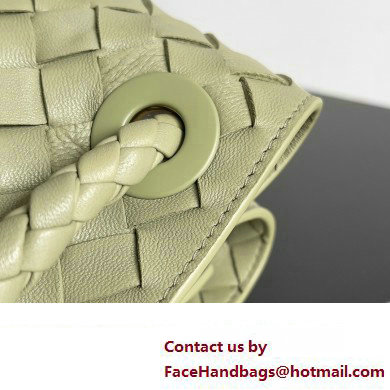 Bottega Veneta Intrecciato leather Medium Andiamo top handle Bag Light Green