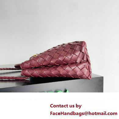 Bottega Veneta Intrecciato leather Small Andiamo top handle Bag Burgundy