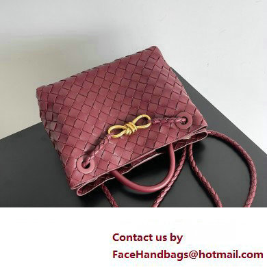 Bottega Veneta Intrecciato leather Small Andiamo top handle Bag Burgundy