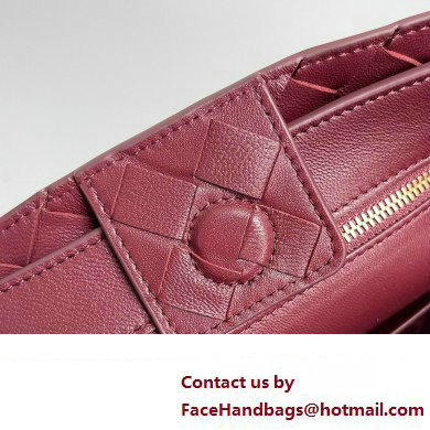 Bottega Veneta Intrecciato leather Small Andiamo top handle Bag Burgundy