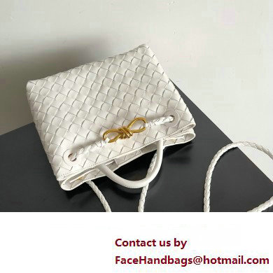 Bottega Veneta Intrecciato leather Small Andiamo top handle Bag White