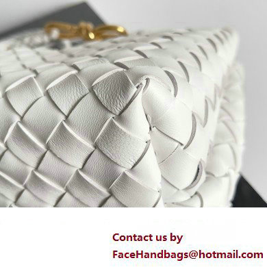 Bottega Veneta Intrecciato leather Small Andiamo top handle Bag White