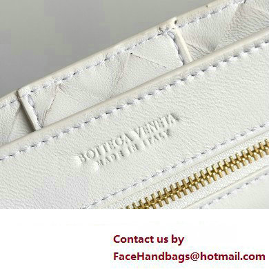 Bottega Veneta Intrecciato leather Small Andiamo top handle Bag White