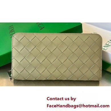 Bottega Veneta Intrecciato leather Zip Around Wallet 593217 Light Green