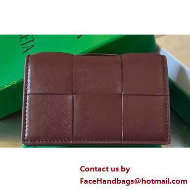 Bottega Veneta Intreccio leather Cassette Business Card Case 651396 Burgundy