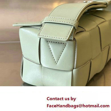 Bottega Veneta Intreccio leather Small Brick Cassette cross-body bag with adjustable strap 729251 Light Green