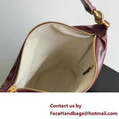 Bottega Veneta Knot Medium Hobo Bag Burgundy