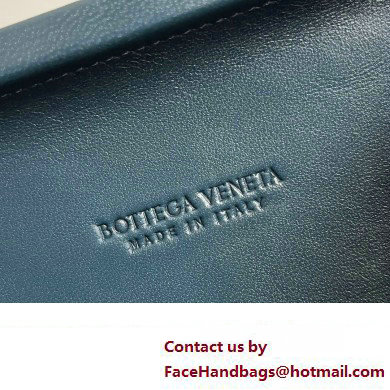 Bottega Veneta Knot On Strap Padded intreccio leather minaudiere with strap Bag Dark Blue