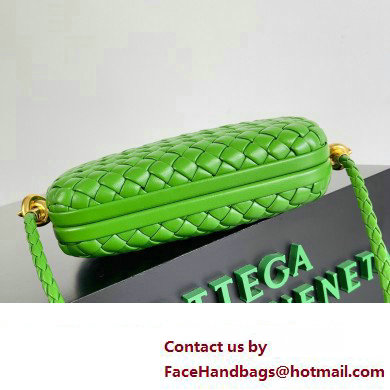 Bottega Veneta Knot On Strap Padded intreccio leather minaudiere with strap Bag Green