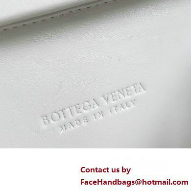 Bottega Veneta Knot On Strap Padded intreccio leather minaudiere with strap Bag White