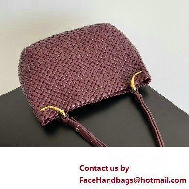 Bottega Veneta Large Clicker padded intreccio leather Shoulder Bag Burgundy