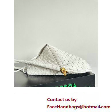 Bottega Veneta Large Solstice Intrecciato leather Shoulder Bag White