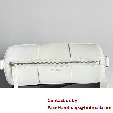 Bottega Veneta Medium Canette Intreccio leather cross-body Bag with adjustable strap White