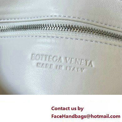 Bottega Veneta Medium Cassette Intreccio leather cross-body Bag White With Versatile Strap 741777