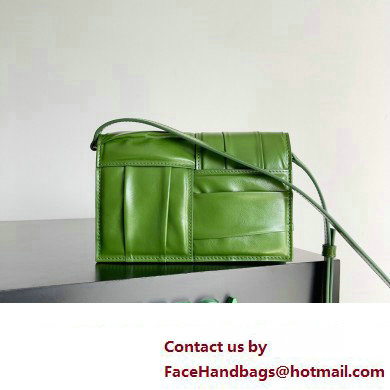 Bottega Veneta Mini Cassette foulard intreccio leather Cross-Body Bag Green