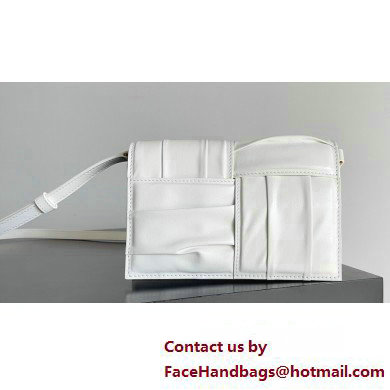 Bottega Veneta Mini Cassette foulard intreccio leather Cross-Body Bag White