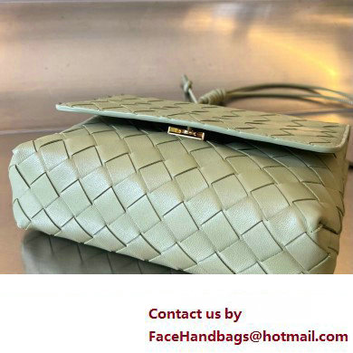 Bottega Veneta Mini Intrecciato leather Cross-Body Bag with adjustable sliding strap Light Green