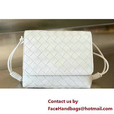 Bottega Veneta Mini Intrecciato leather Cross-Body Bag with adjustable sliding strap White