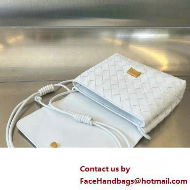 Bottega Veneta Mini Intrecciato leather Cross-Body Bag with adjustable sliding strap White