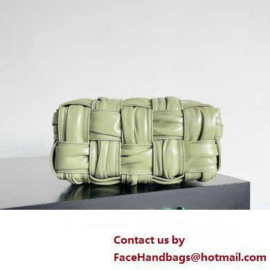 Bottega Veneta Small Brick Cassette in Foulard Intreccio Leather shoulder bag Light Green