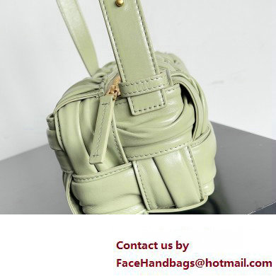 Bottega Veneta Small Brick Cassette in Foulard Intreccio Leather shoulder bag Light Green