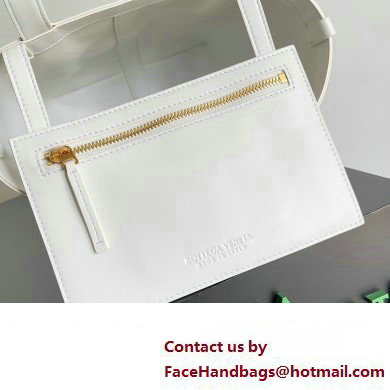 Bottega Veneta Small Flip Flap Intrecciato leather tote Bag White