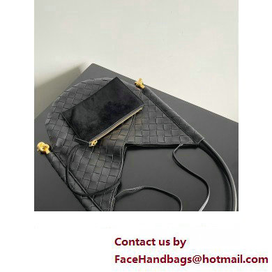 Bottega Veneta Small Solstice Intrecciato leather Shoulder Bag Black