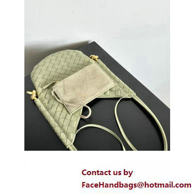 Bottega Veneta Small Solstice Intrecciato leather Shoulder Bag Light Green