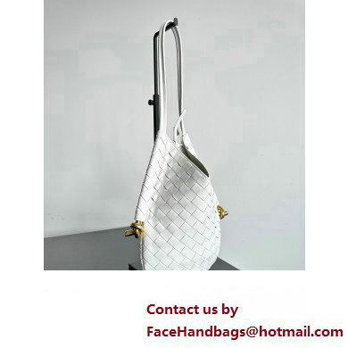 Bottega Veneta Small Solstice Intrecciato leather Shoulder Bag White