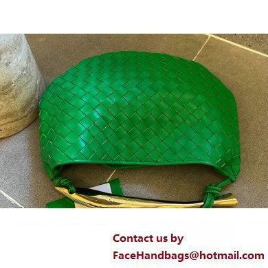 Bottega Veneta Small intrecciato leather Sardine bag with metallic top handle 716082 Bamboo Green