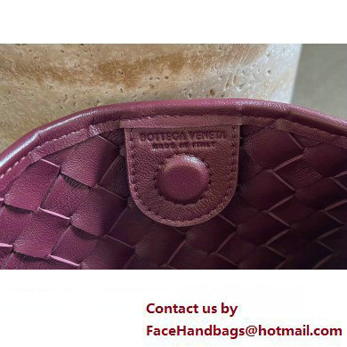 Bottega Veneta Small intrecciato leather Sardine bag with metallic top handle 716082 Burgundy