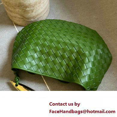 Bottega Veneta Small intrecciato leather Sardine bag with metallic top handle 716082 Green