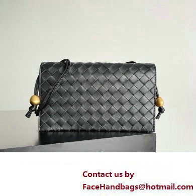 Bottega Veneta Trio Pouch On Strap Mini intrecciato leather shoulder Bag Black