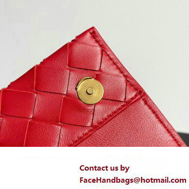 Bottega Veneta Trio Pouch On Strap Mini intrecciato leather shoulder Bag Red