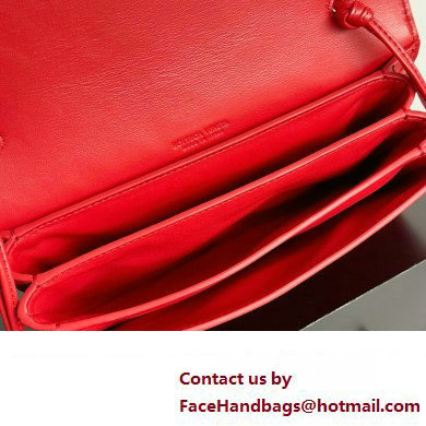 Bottega Veneta Trio Pouch On Strap Mini intrecciato leather shoulder Bag Red