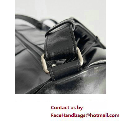 Bottega Veneta leather Gym Duffle Bag with detachable strap Black