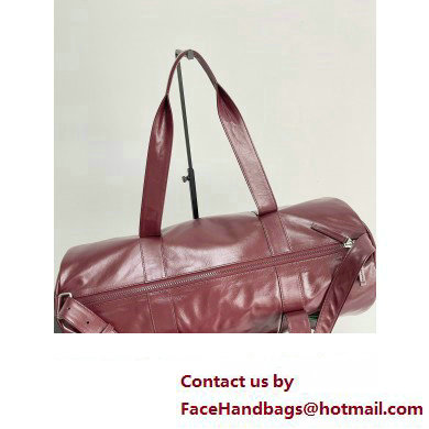 Bottega Veneta leather Gym Duffle Bag with detachable strap Burgundy