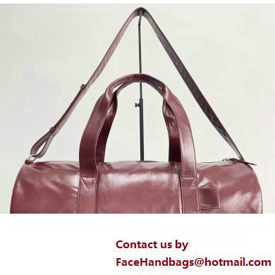 Bottega Veneta leather Gym Duffle Bag with detachable strap Burgundy