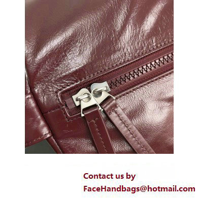 Bottega Veneta leather Gym Duffle Bag with detachable strap Burgundy