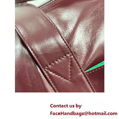 Bottega Veneta leather Gym Duffle Bag with detachable strap Burgundy