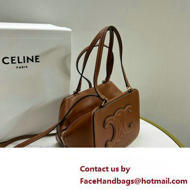 CELINE CALFSKIN FOLDED TRIOMPHE TOTE TAN 2023