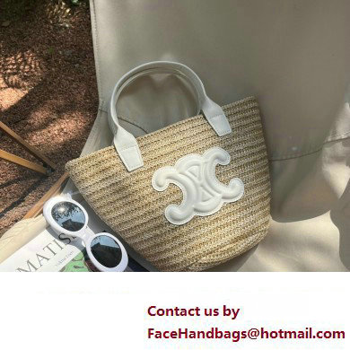 CELINE RAFFIA TRIOMPHE tote bag WHITE 2023