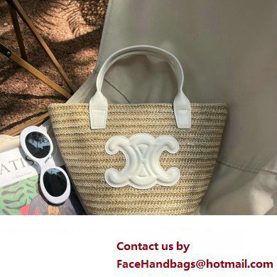 CELINE RAFFIA TRIOMPHE tote bag WHITE 2023