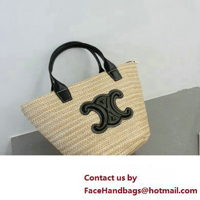 CELINE raffia TRIOMPHE tote bag black 2023