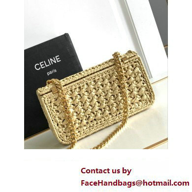 Celine CHAIN SHOULDER BAG triomphe in RAFFIA Natural 197993