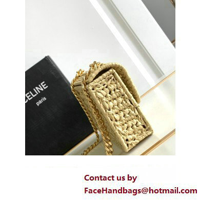 Celine CHAIN SHOULDER BAG triomphe in RAFFIA Natural 197993