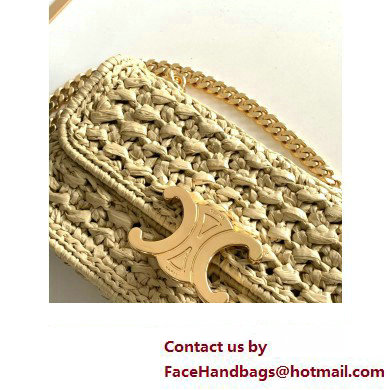 Celine CHAIN SHOULDER BAG triomphe in RAFFIA Natural 197993