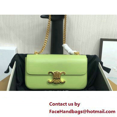 Celine CHAIN SHOULDER BAG triomphe in Shiny calfskin 197993 Green