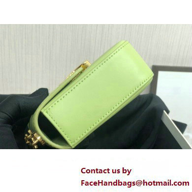 Celine CHAIN SHOULDER BAG triomphe in Shiny calfskin 197993 Green