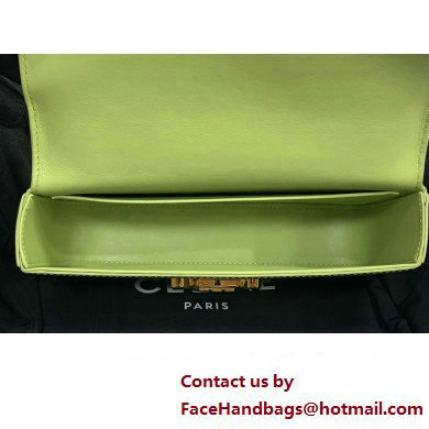 Celine CHAIN SHOULDER BAG triomphe in Shiny calfskin 197993 Green